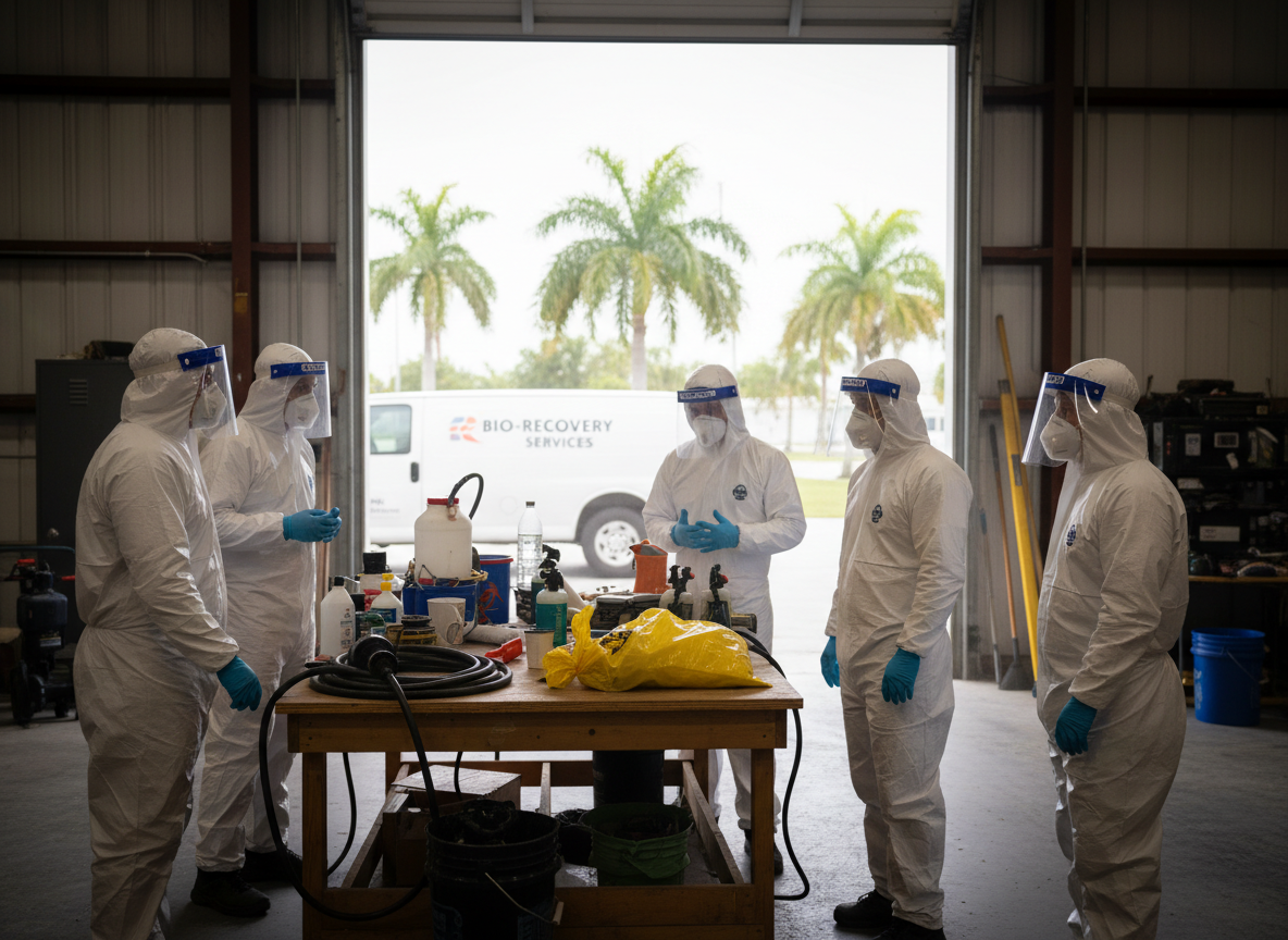 The Fort Myers Biohazard Cleanup LLC team at work in Fort Myers