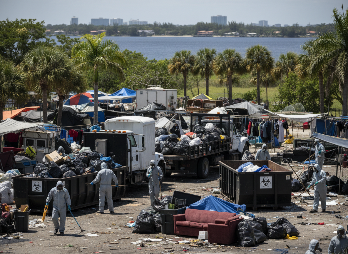 Homeless Camp Cleanup in Fort Myers, FL